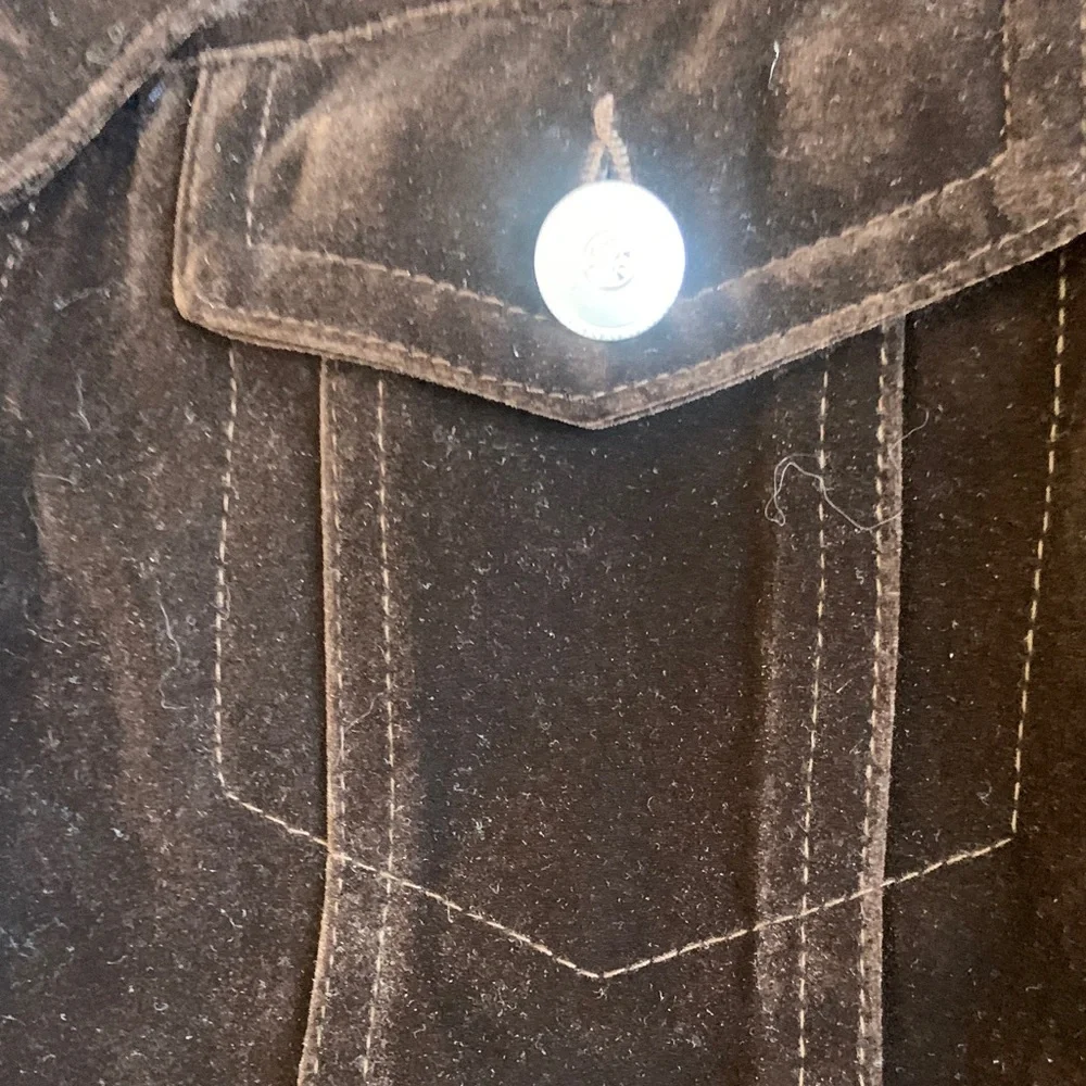 Christine Alexander Brown Velvet Button Front Jacket Women’s Small